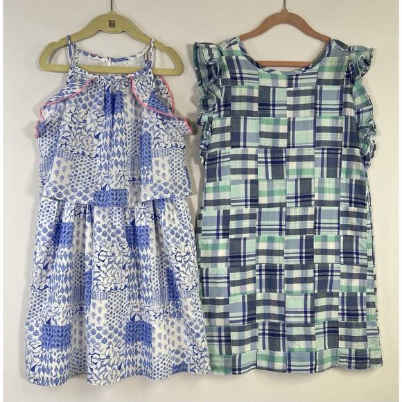 Lot Of 2 Vineyard Vines Girls 7/8 Dresses 100% Cotton Summer Coastal Beach - Picture 1 of 16